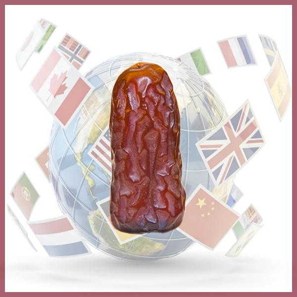 تلفظ کلمه خرما در زبان های دنیاDates in languages